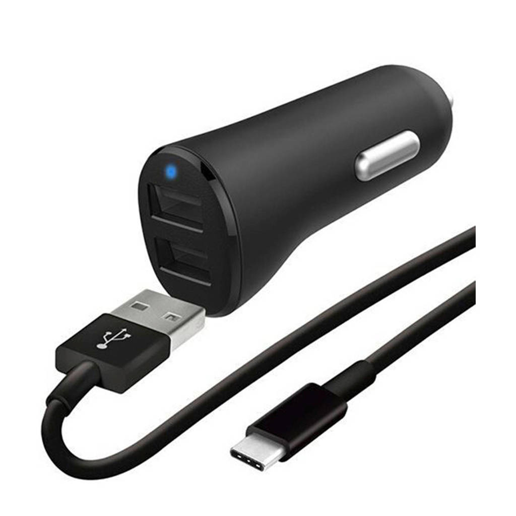WeFix CAC X2USB+CBL USB-C 4.8A autolader, Zwart