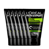 L'Oréal Paris Men Expert Pure Charcoal gezichtsreiniger - 6x 100ml multiverpakking