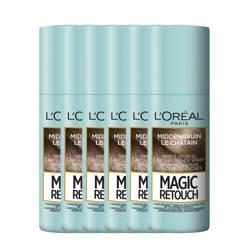 L'Oréal Paris Magic Retouch uitgroei camoufleerspray middenbruin - 6x 75ml multiverpakking met grote korting