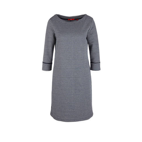 s.Oliver jurk met pied de poule donkerblauw wit s.Oliver jurk met pied de poule donkerblauw wit
