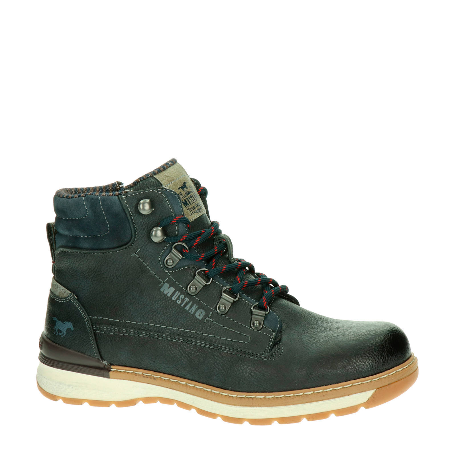 Mustang veterboots blauw | wehkamp