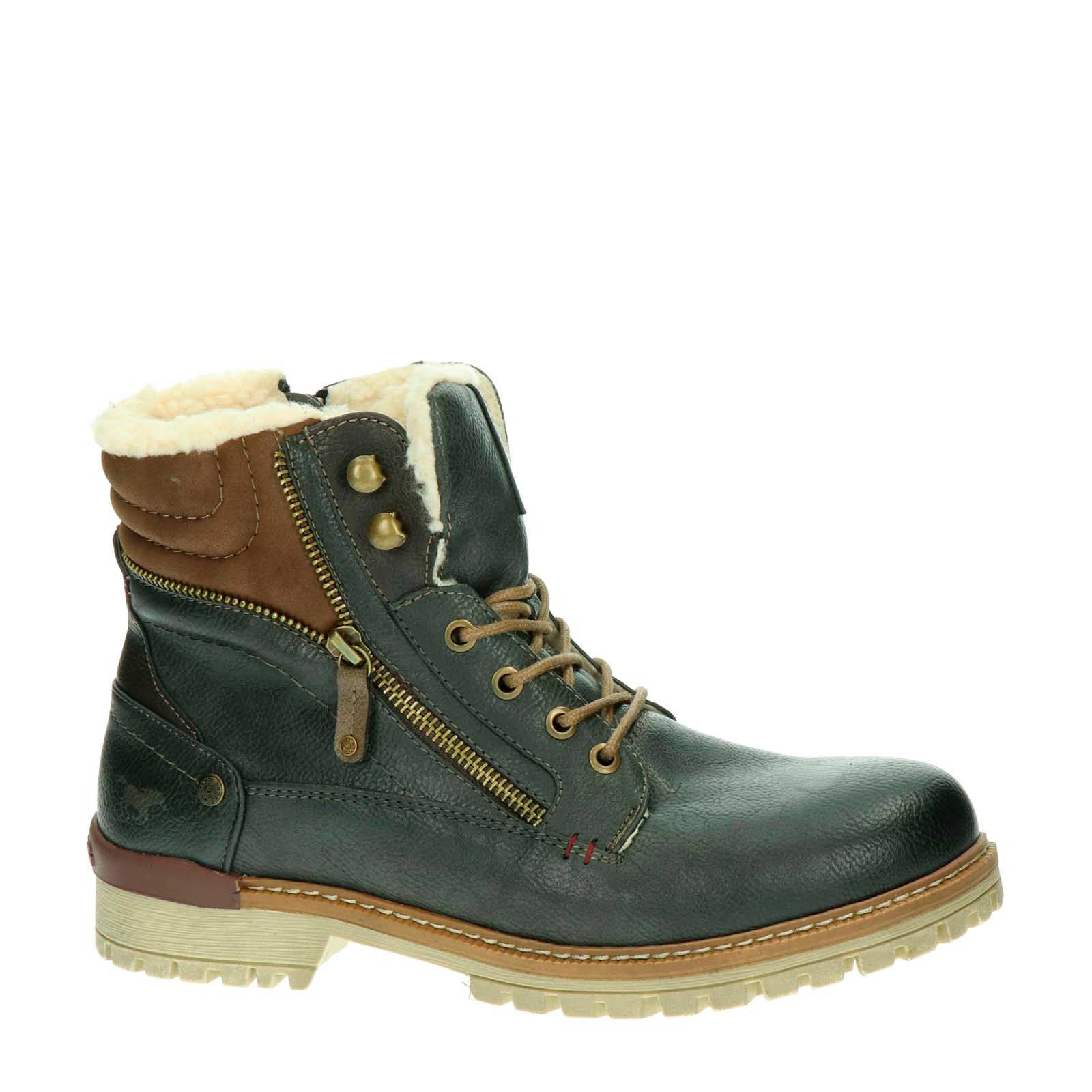 Mustang veterboots grijs | wehkamp