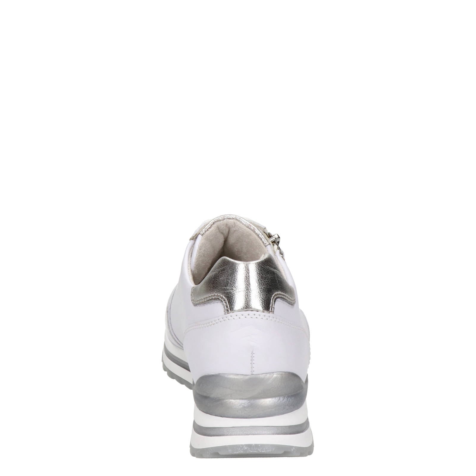 Gabor leren sneakers wit/zilver | wehkamp