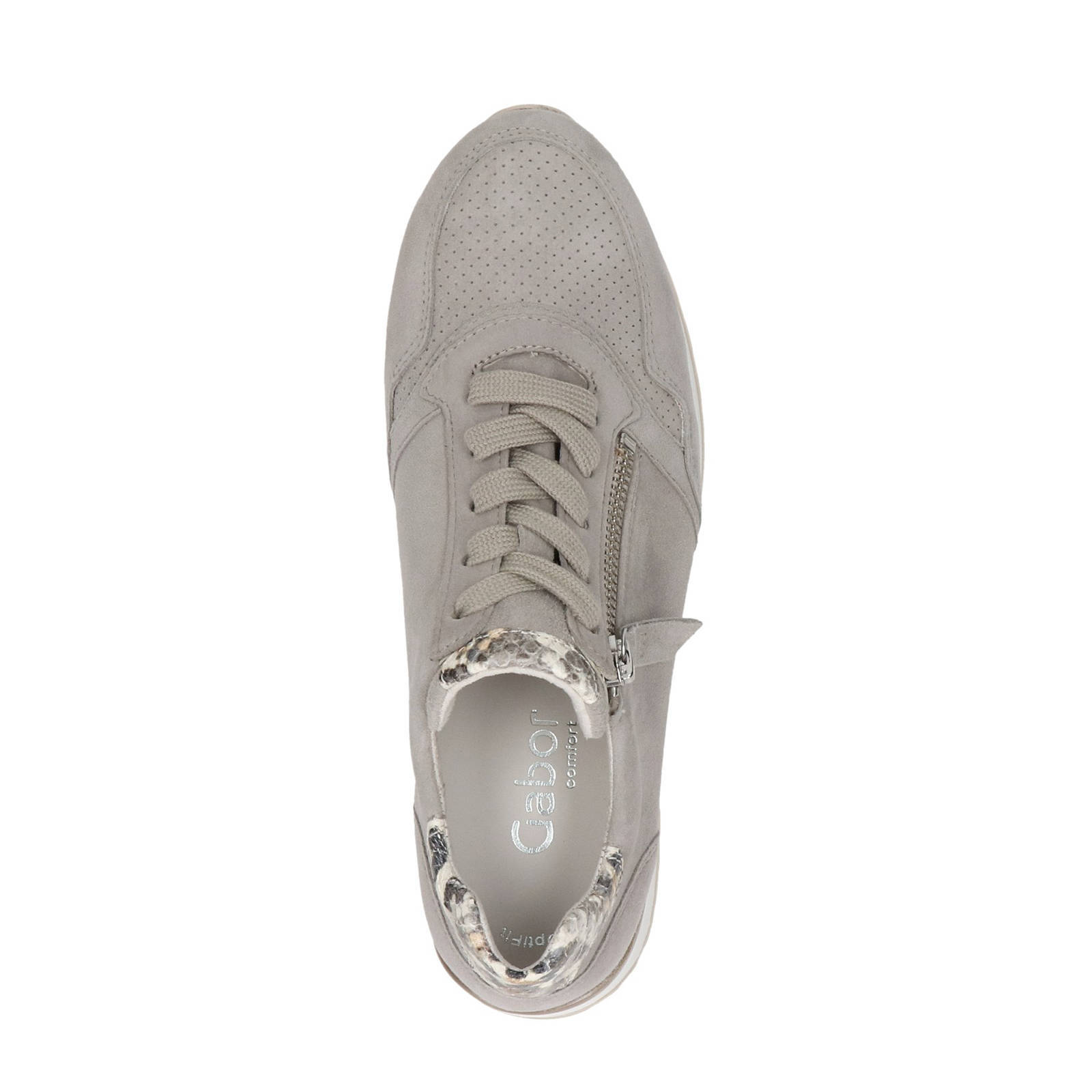 Gabor suède sneakers beige/slangenprint | wehkamp