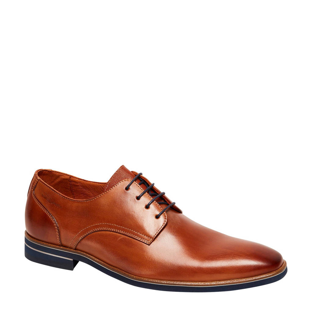 Van Lier 1953511 leren veterschoenen cognac, Cognac