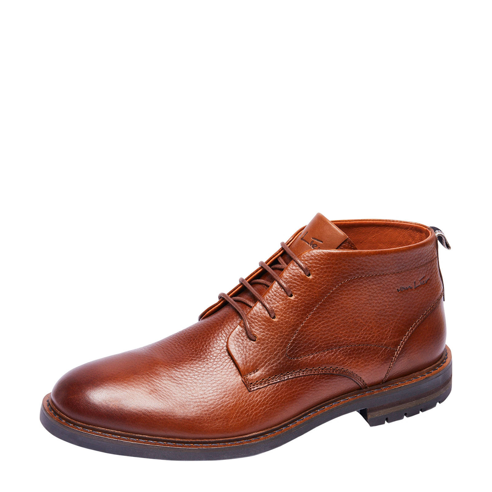 Van Lier 1955810 leren veterboots cognac | wehkamp