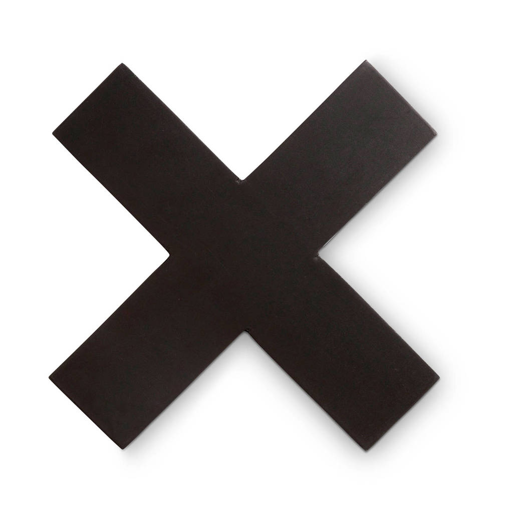 vtwonen wanddecoratie Kruis Wood Black 20cm