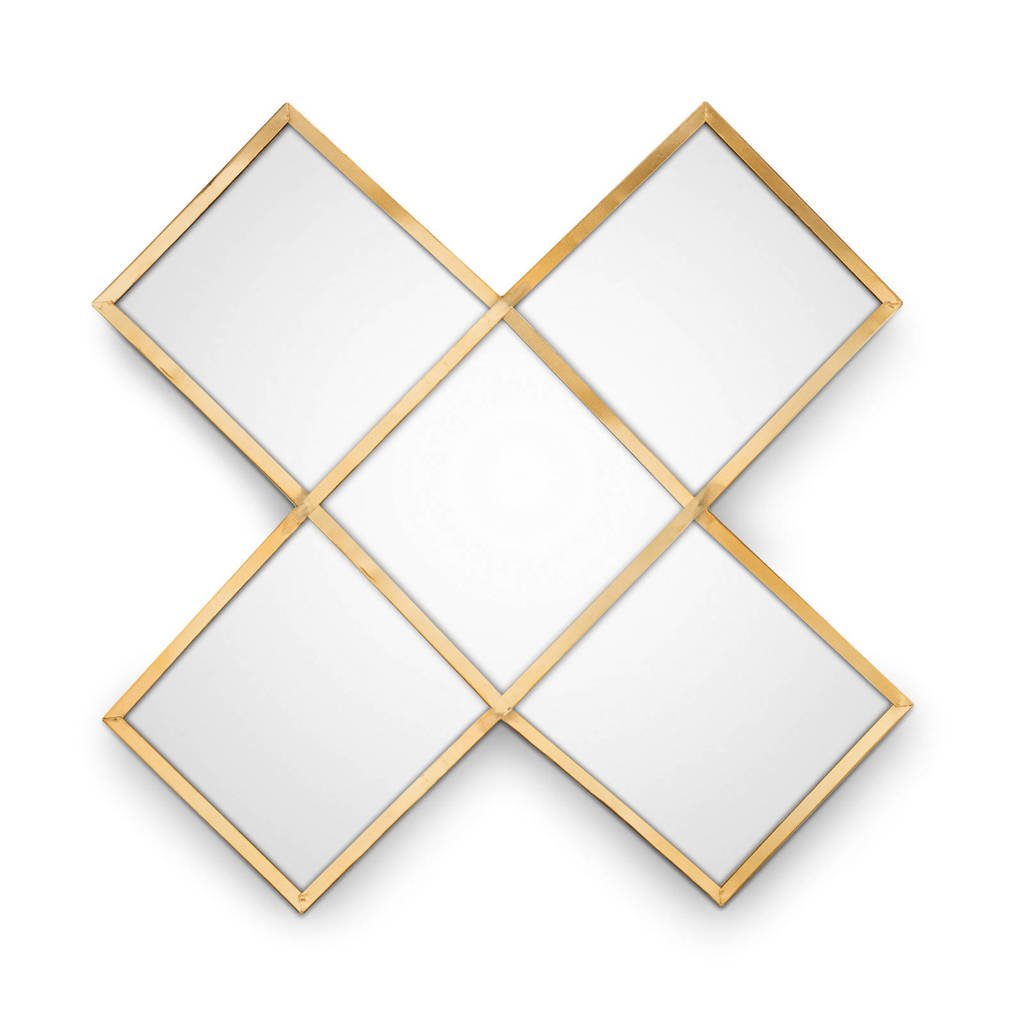 vtwonen spiegel Kruis Gold 45cm, Goud