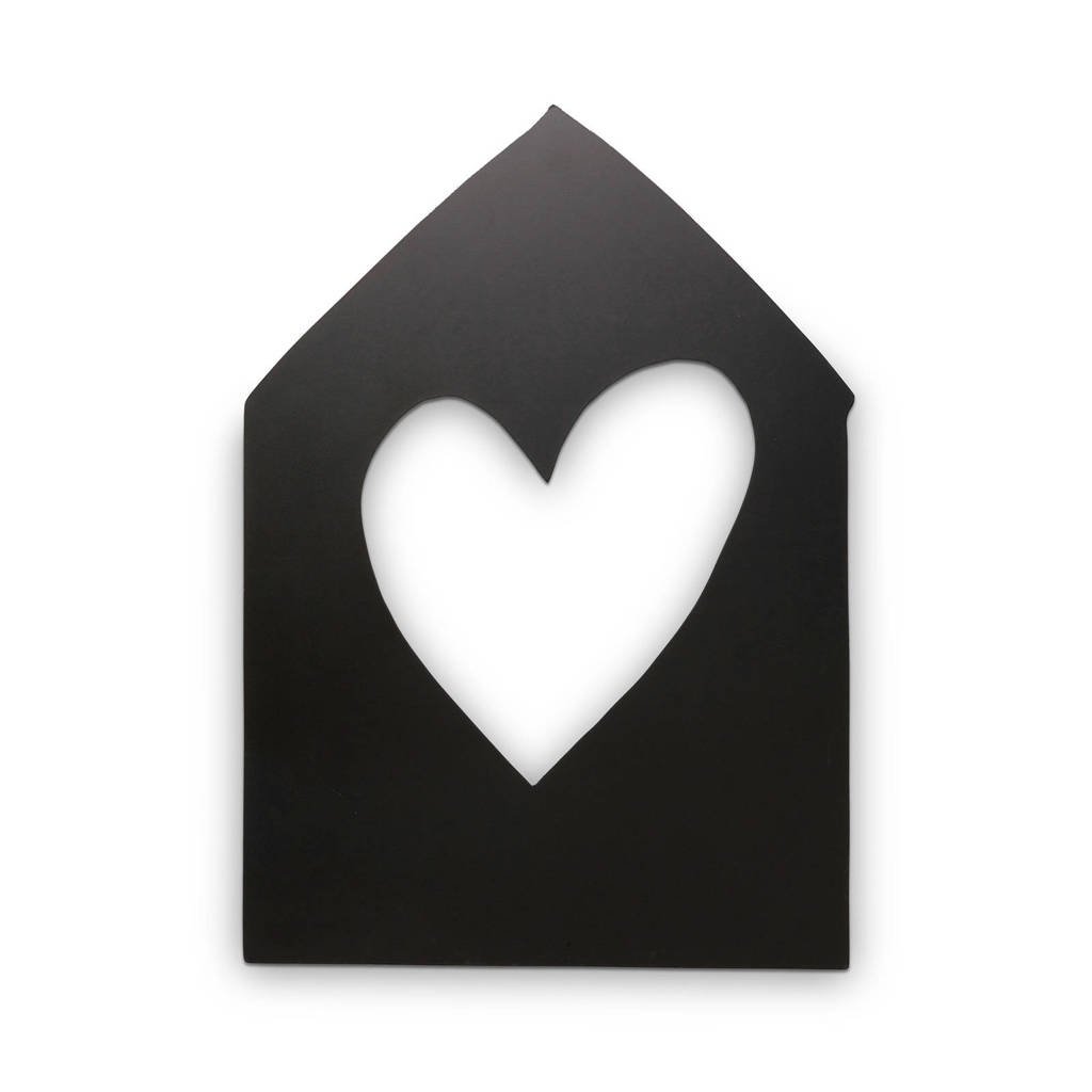 vtwonen wanddecoratie Huis Wood Black 60cm