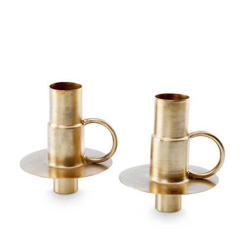 vtwonen kandelaar (set van 2) Metal Gold (7x7x8.5cm) - Goud
