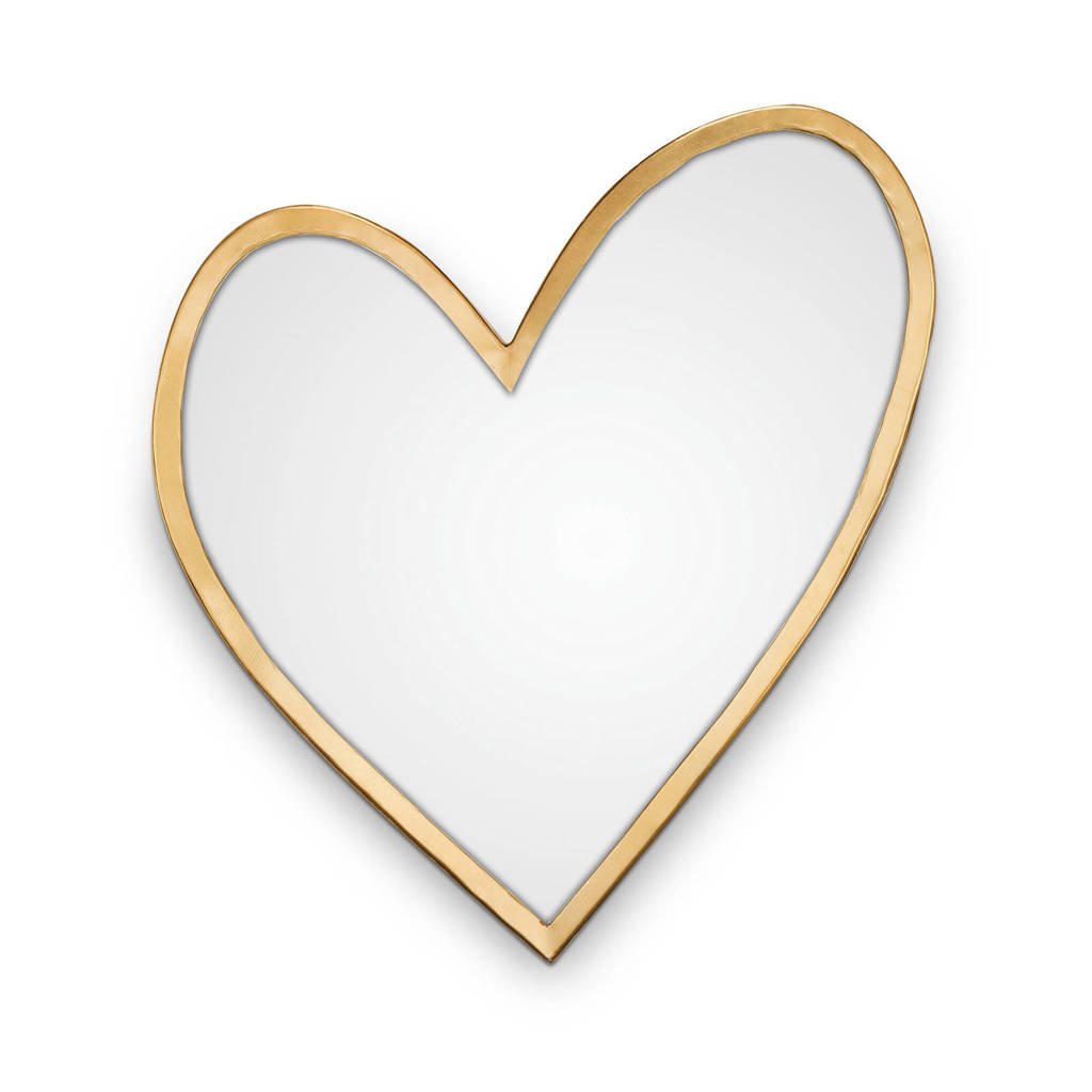 vtwonen spiegel Hart Gold 30cm, Goud