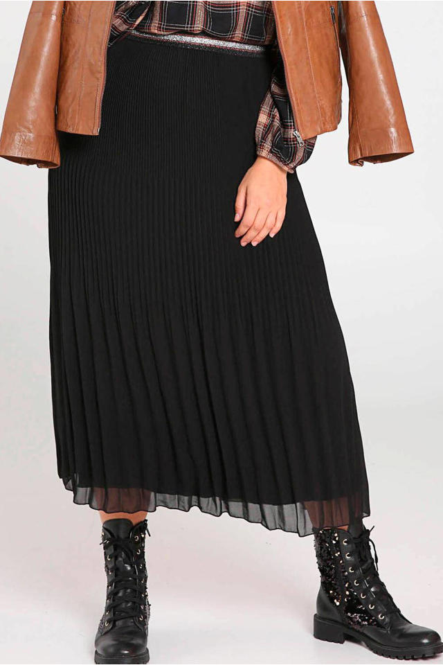 Jabeth Wilson voetstuk modus Paprika plissé rok zwart | wehkamp