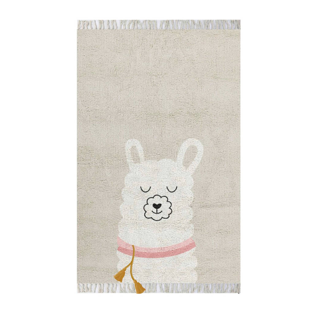 Tapis Petit vloerkleed Rug Lama (125x90 cm), Beige