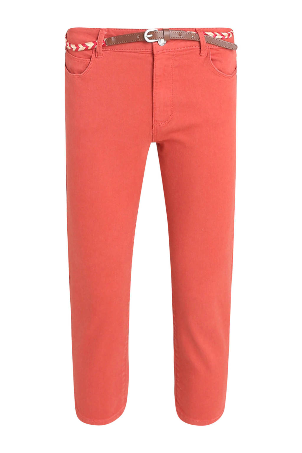 Cassis slim fit capri roodbruin, Roodbruin