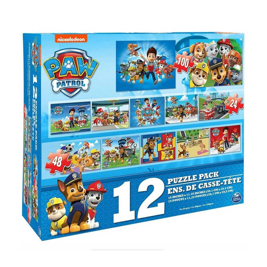 Paw Patrol 12 in 1 legpuzzel 180 stukjes