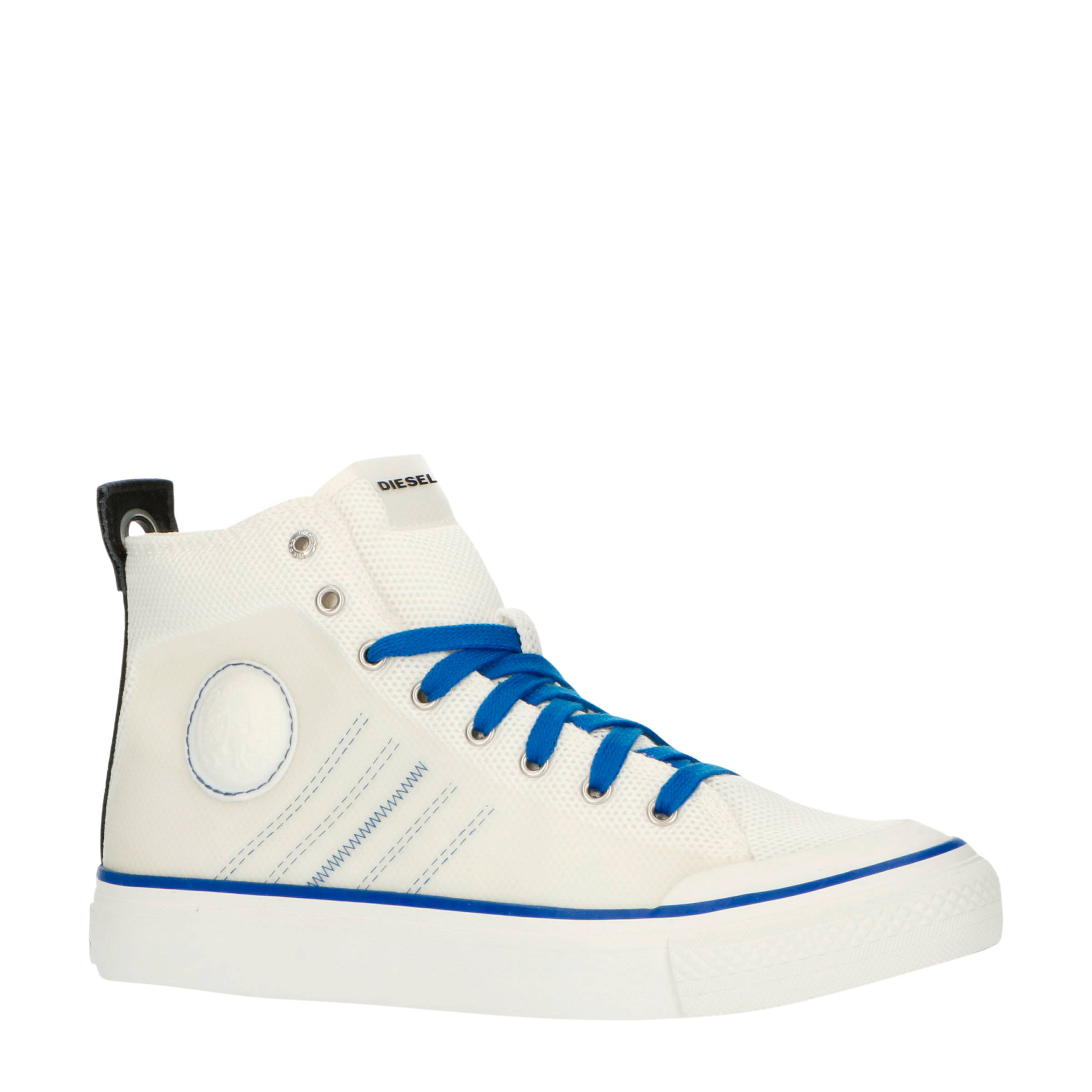 Diesel S-Astico MC H halfhoge sneakers wit/blauw | wehkamp