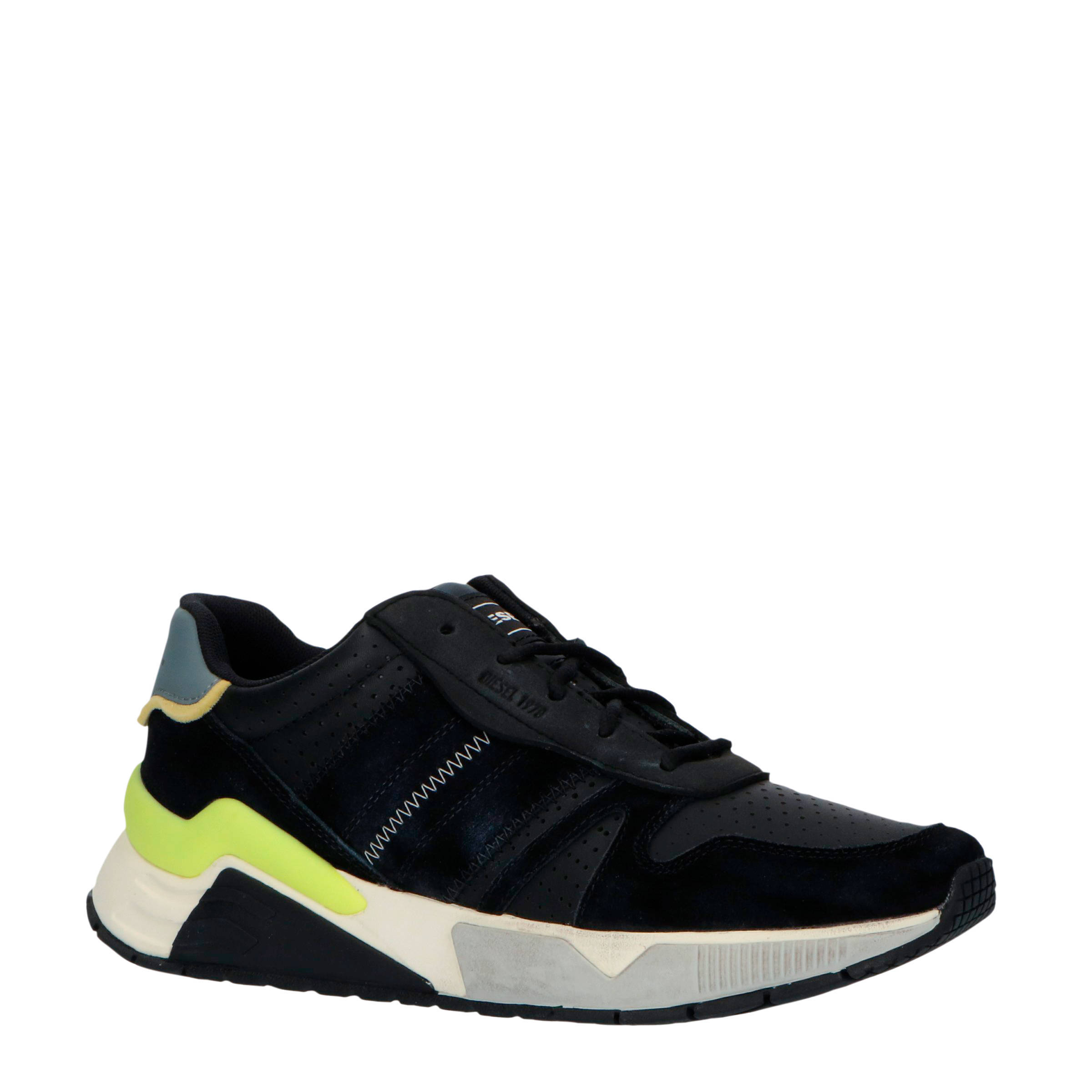 Diesel S-Brentha Flow leren sneakers zwart | wehkamp