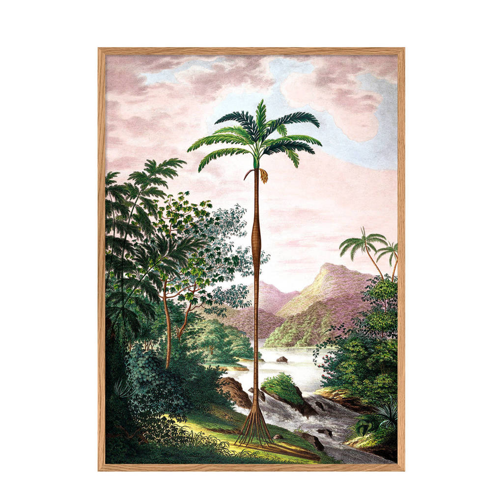 The Dybdahl Co wanddecoratie The Exorbitant palmboom (30x40 cm)