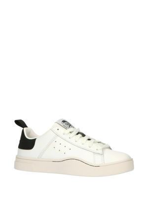 S-CLEVER LOW W leren sneakers wit/zwart
