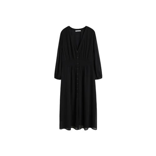 Violeta by Mango semi transparante blousejurk met stippen zwart Violeta by Mango semi transparante blousejurk met stippen zwart