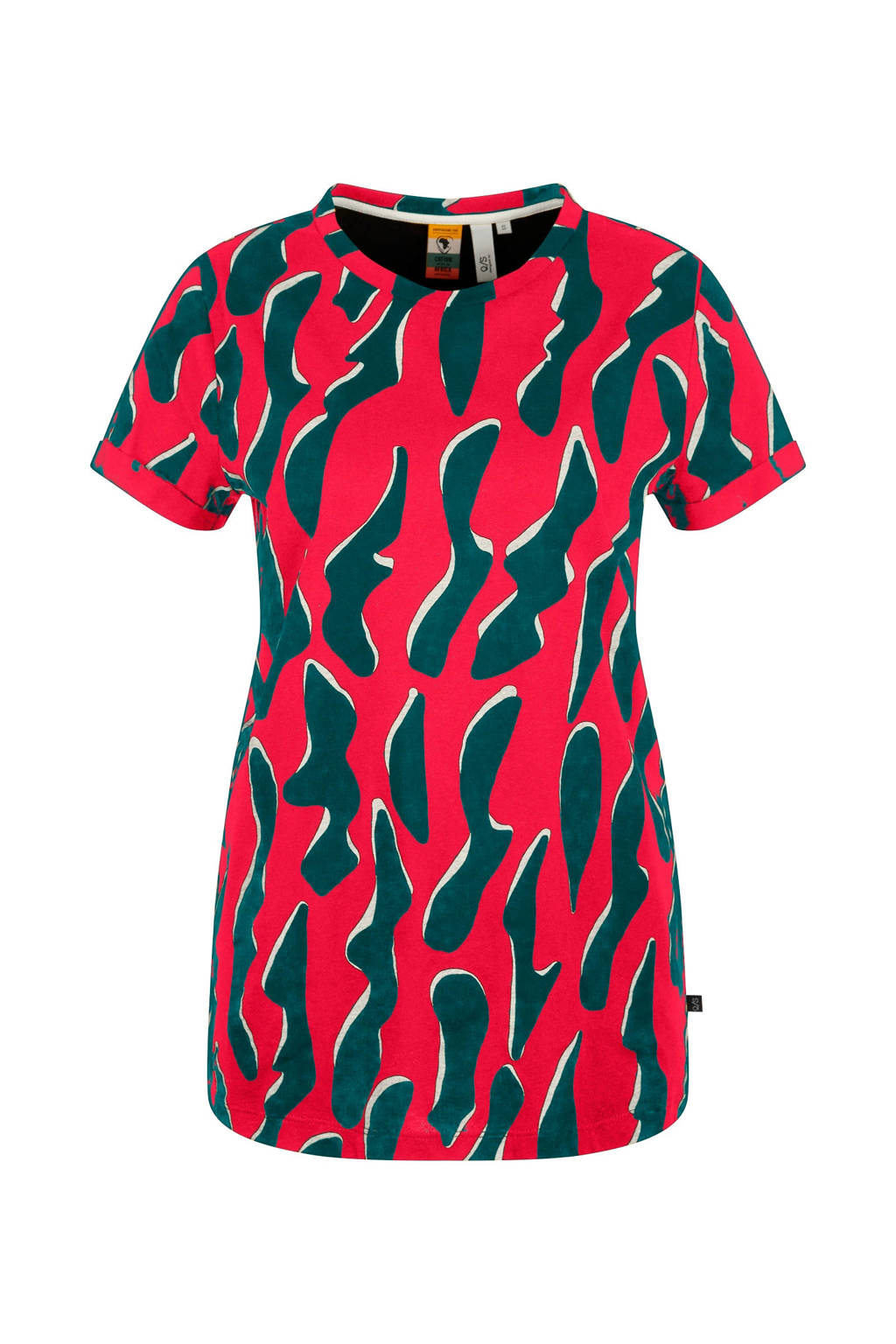 Q/S designed by top met all over print rood, Rood