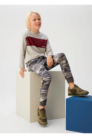 joggingbroek met camouflageprint grijs