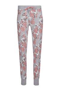 SKINY gebloemde pyjamabroek grijs/roze, Grijs/roze/wit/zwart