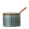 Bloomingville Zoutpot met deksel & lepel Maya, groen, keramiek