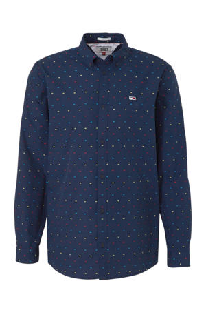 slim fit polo met all over print marine