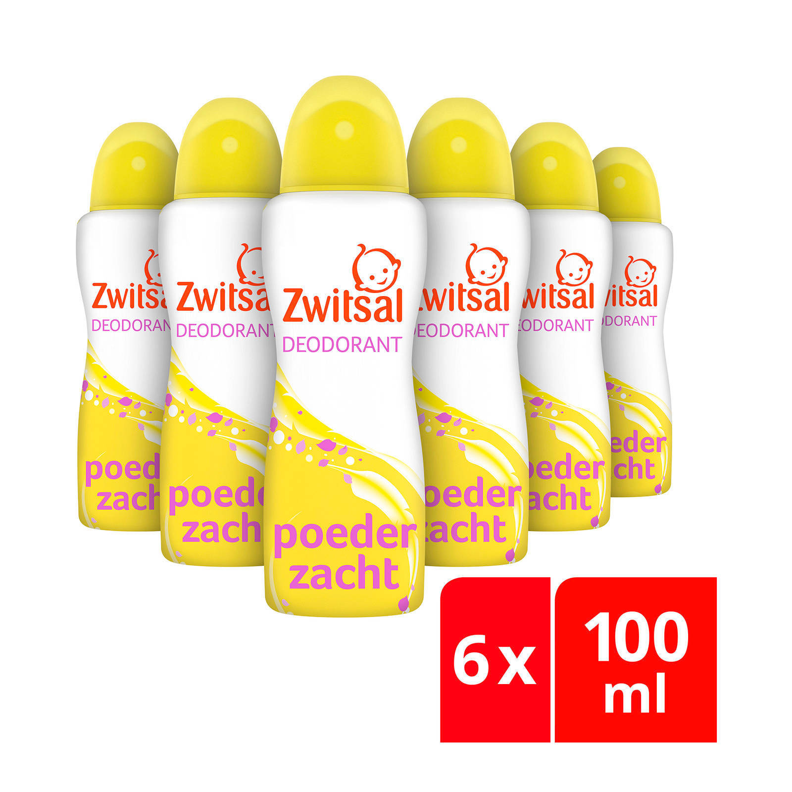 Zwitsal Original deodorant 6x100 ml zacht voor de huid compressed