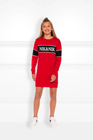 sweatjurk met logo rood/zwart/wit