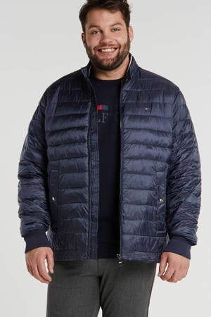 +size gemêleerde zomerjas donkerblauw