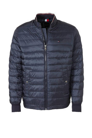 +size gemêleerde zomerjas donkerblauw
