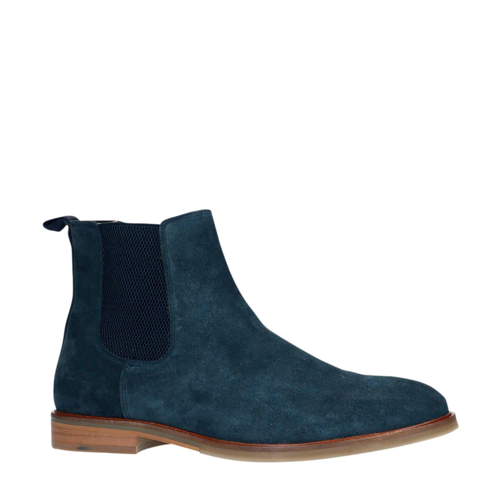 Manfield su de chelsea boots blauw wehkamp