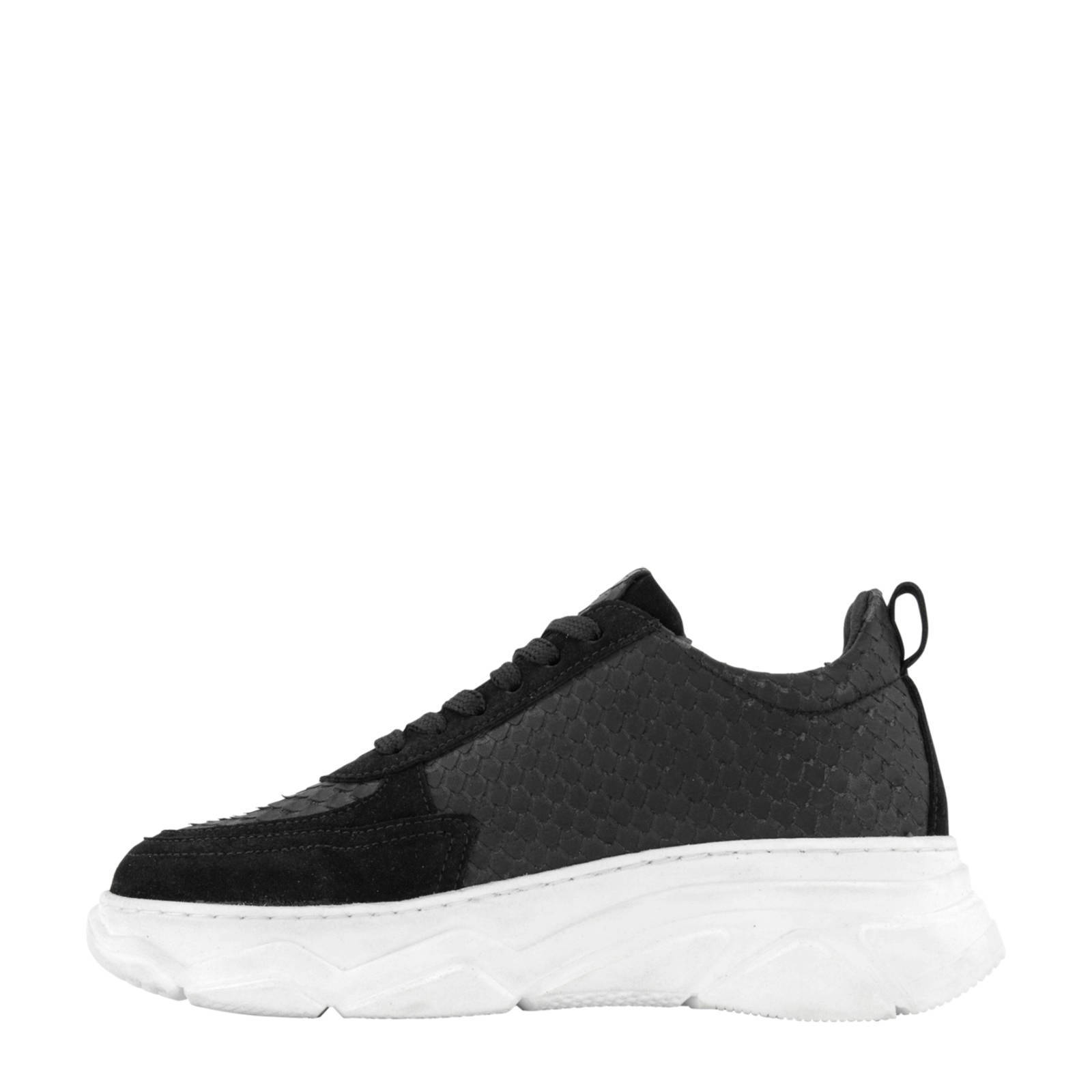 5th Avenue leren chunky sneakers panterprint zwart | wehkamp