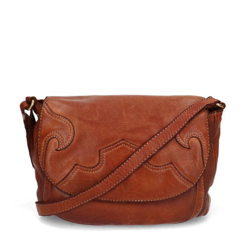 Manfield Leren crossbody tas cognac Vergelijk prijzen