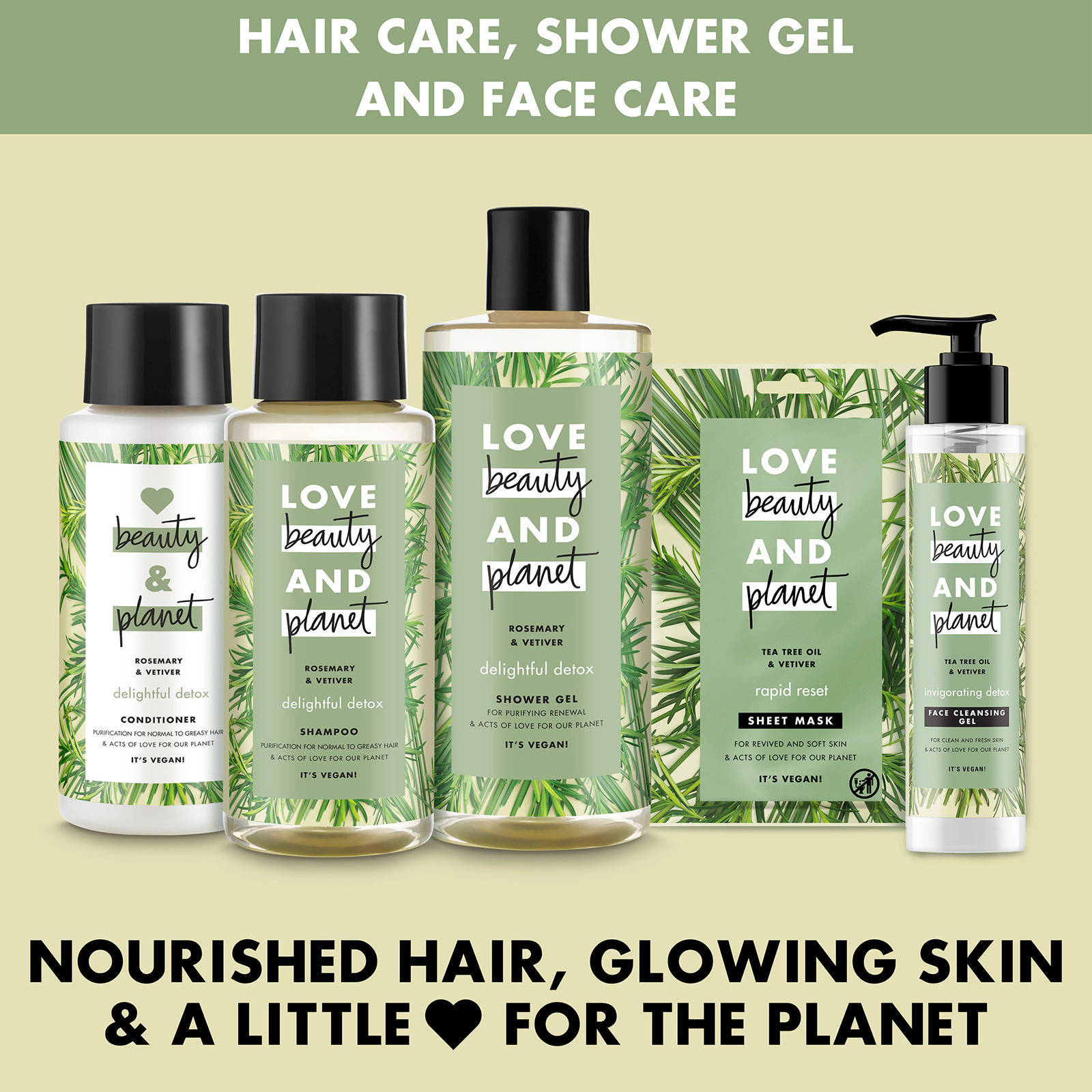 Love Beauty and Rosemary & Vetiver delightful detox douchegel