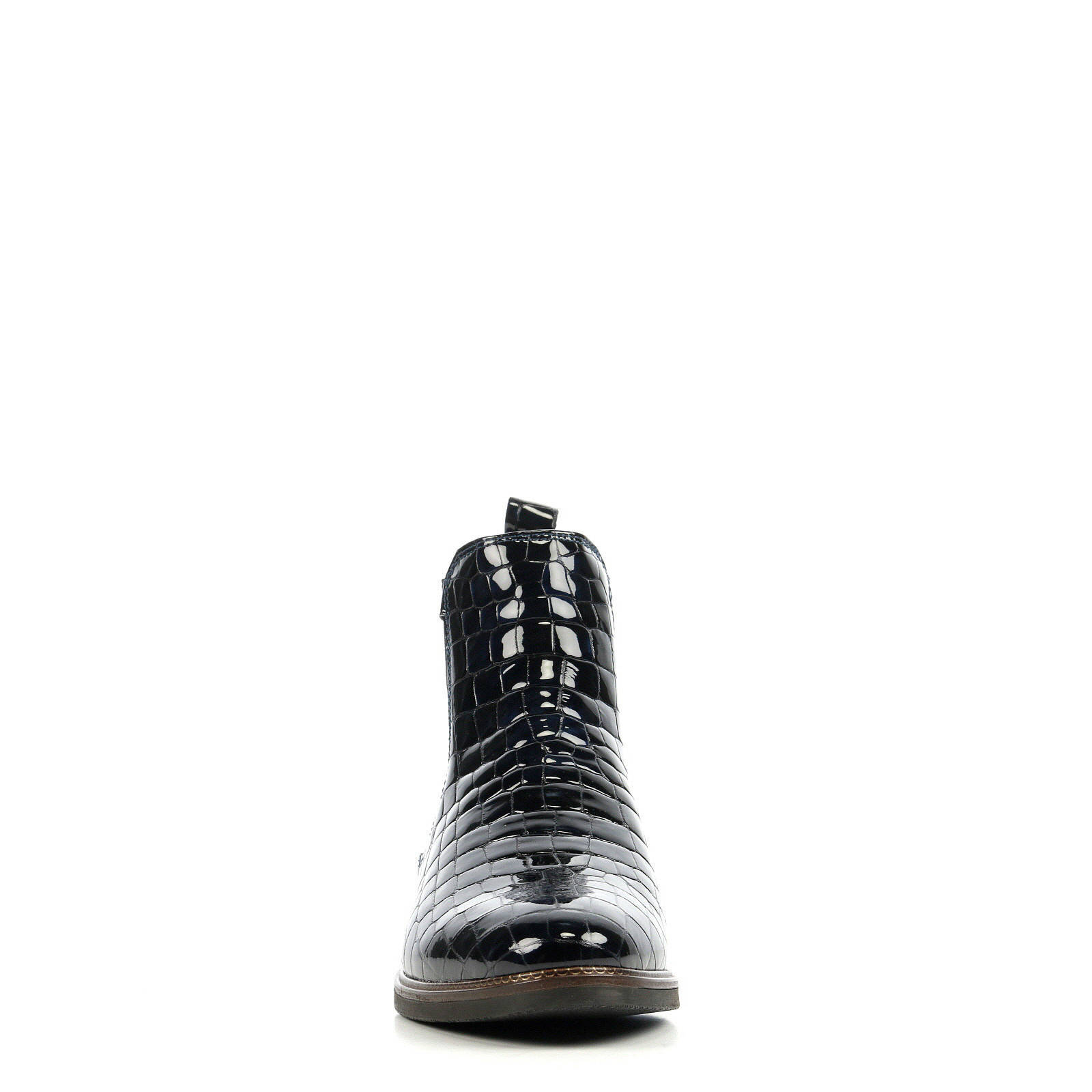 Stefano Lauran Rome leren chelsea boots crocoprint donkerblauw | wehkamp