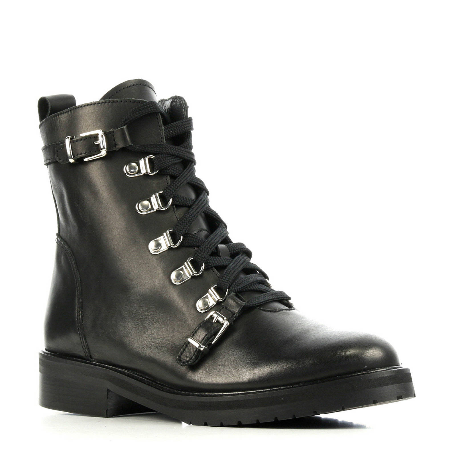 Hip D1533 leren veterboots zwart | wehkamp