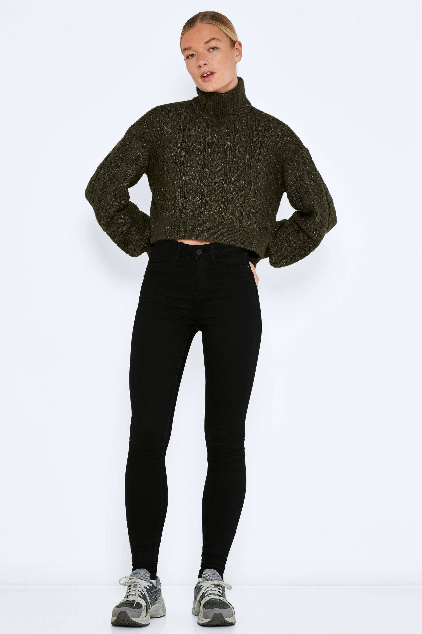 NOISY MAY high waist skinny jeans NMCALLIE zwart | wehkamp