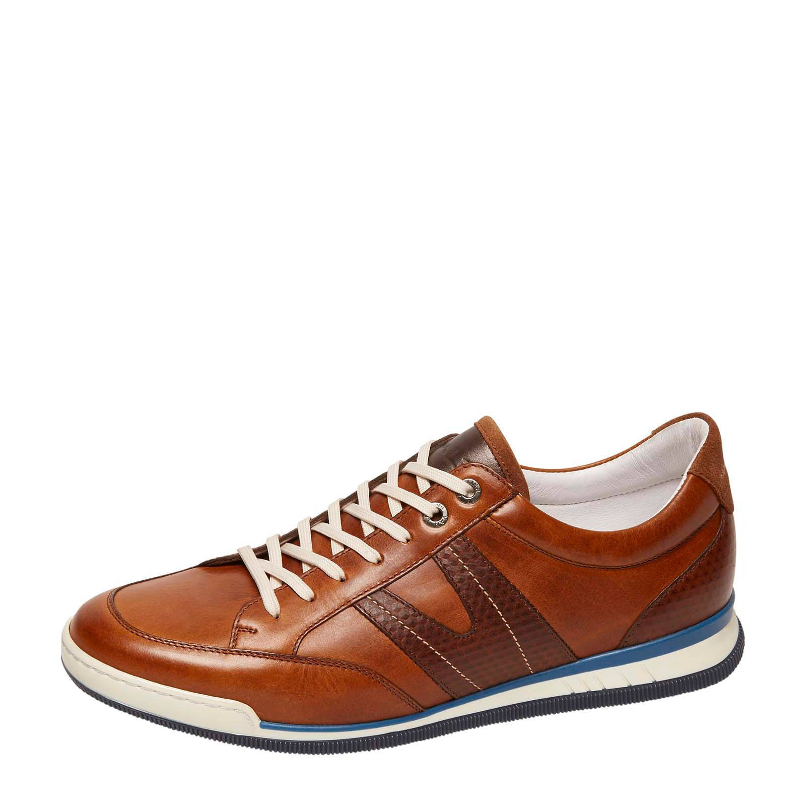 Van Lier 1957406 leren sneakers cognac | wehkamp