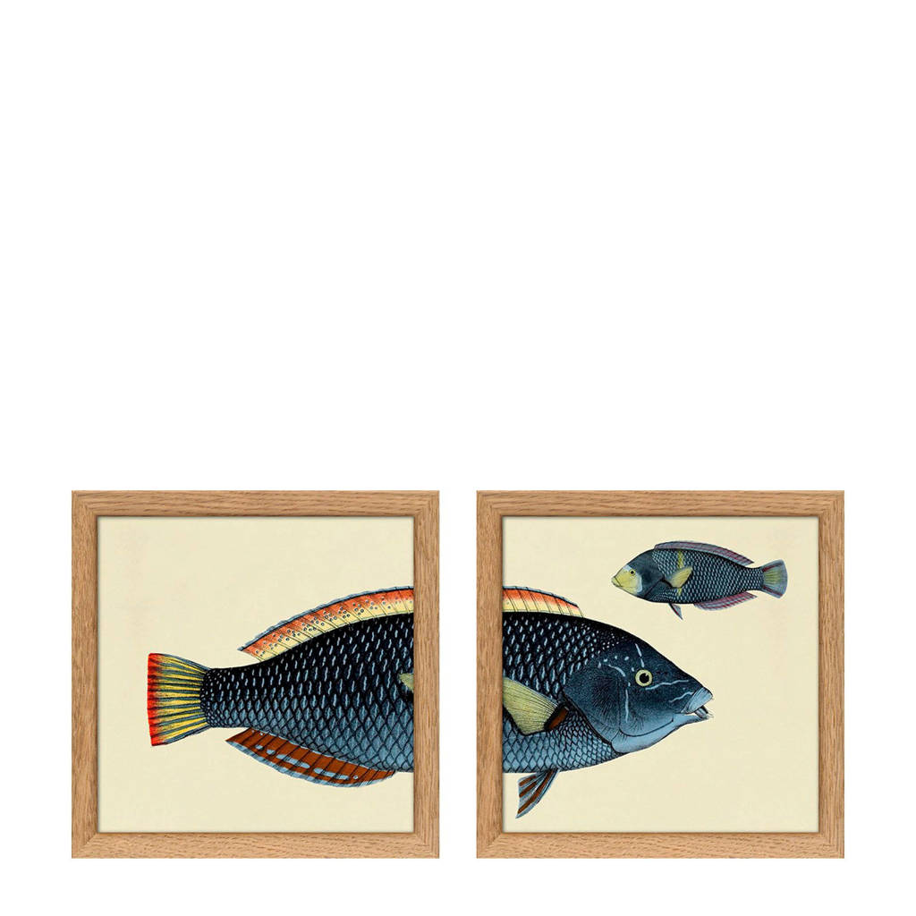 The Dybdahl Co wanddecoratie (set van 2), Blauw