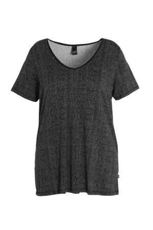 T-shirt met slangenprint antraciet