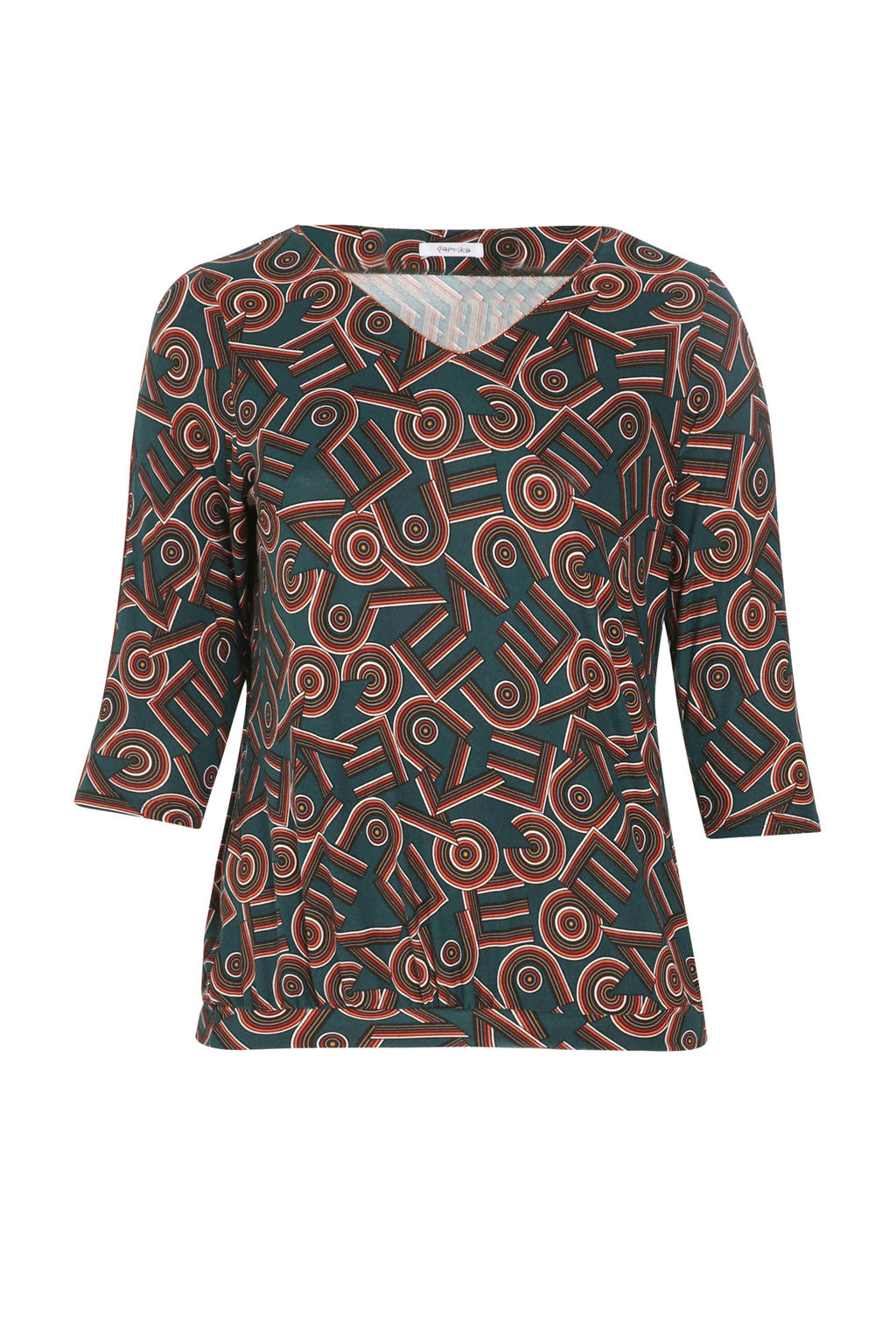 Paprika Tshirt met all over print donkergroen wehkamp