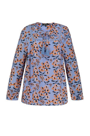 gebloemde tuniek blauw