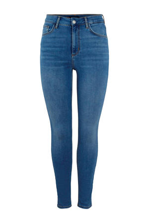 high waist skinny jeans blauw