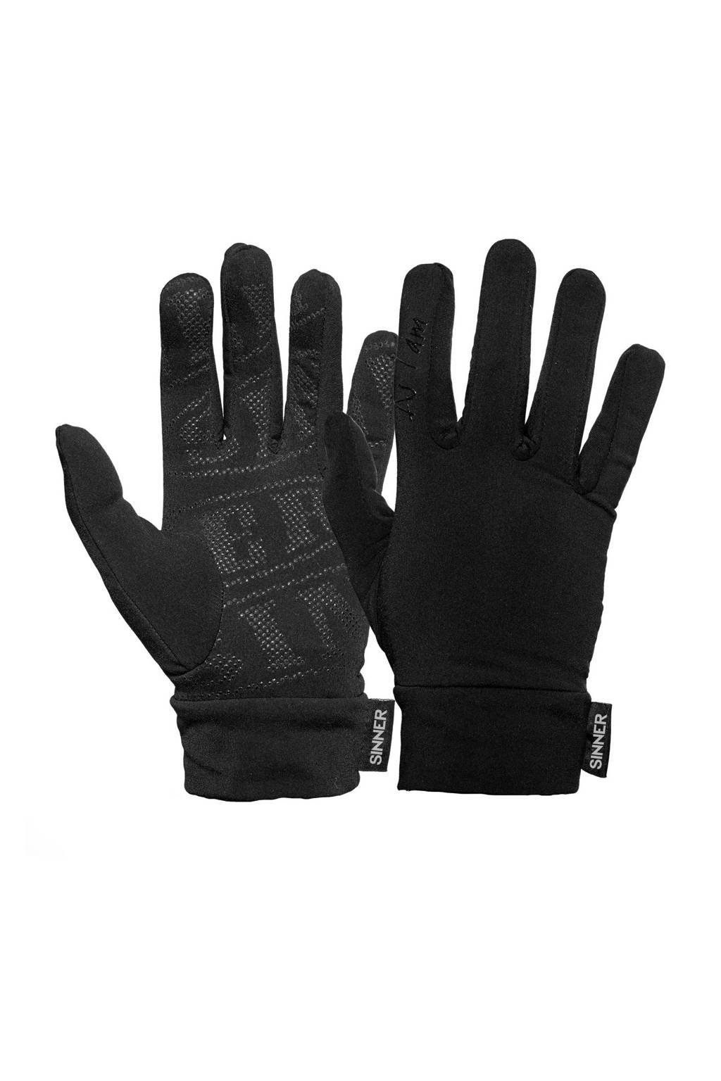 Sinner handschoenen Huff fleece zwart, Zwart