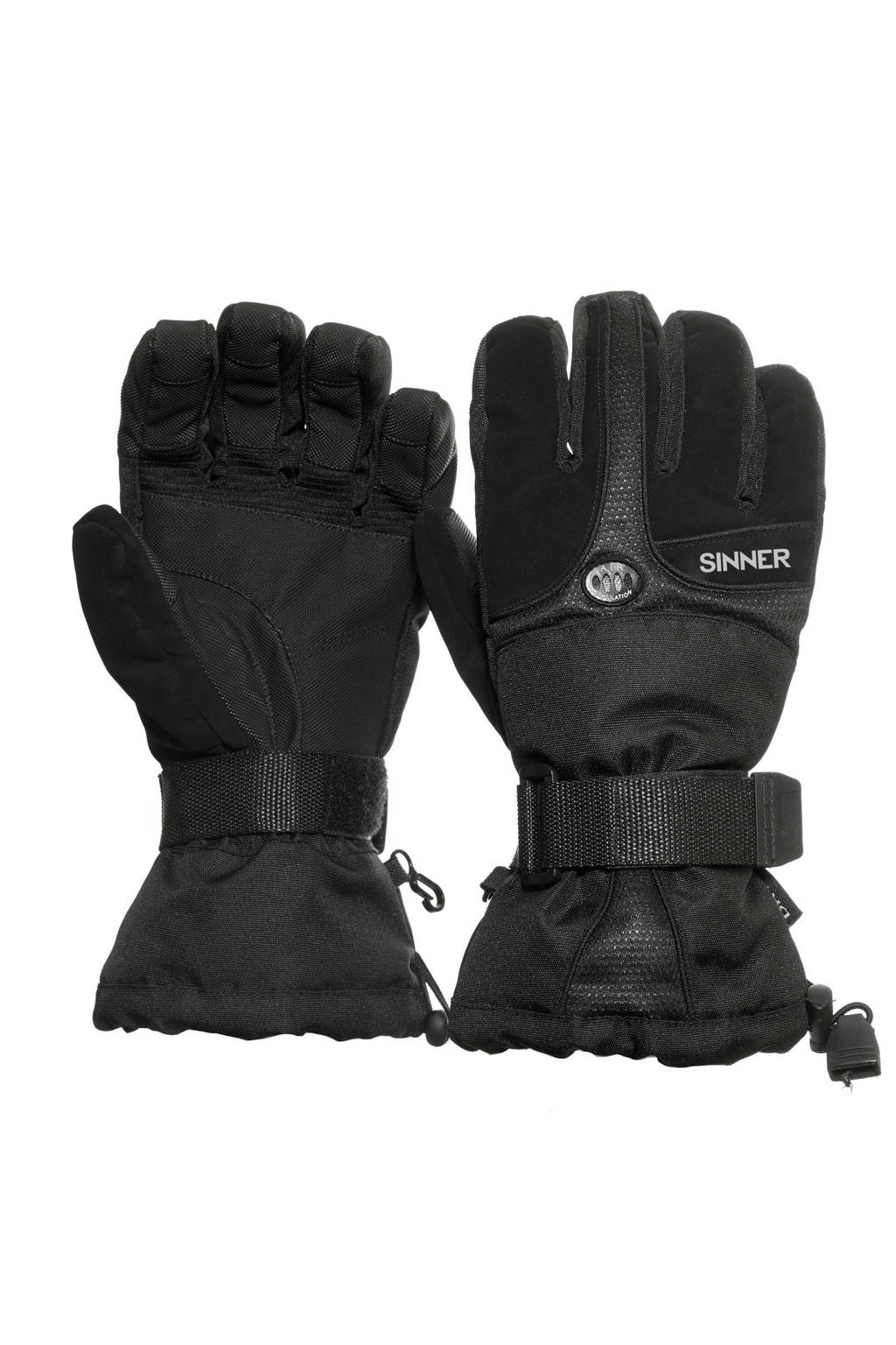 Sinner skihandschoenen zwart, Zwart