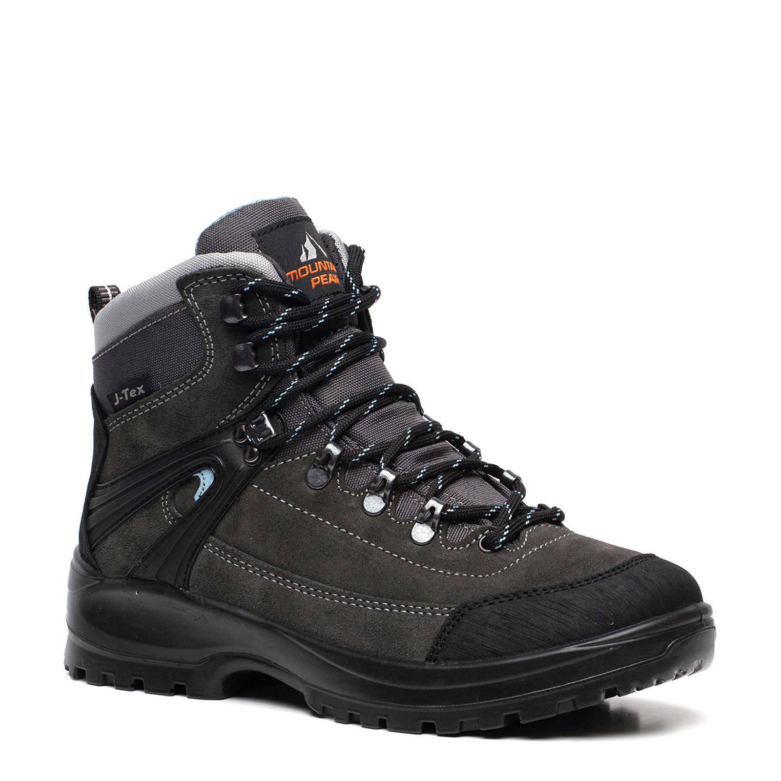 Scapino Mountain Peak leren wandelschoenen antraciet | wehkamp