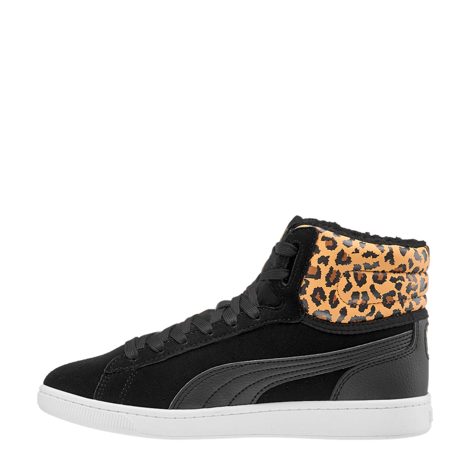 Puma Vikky Mid hoge sneakers zwart/panterprint | wehkamp